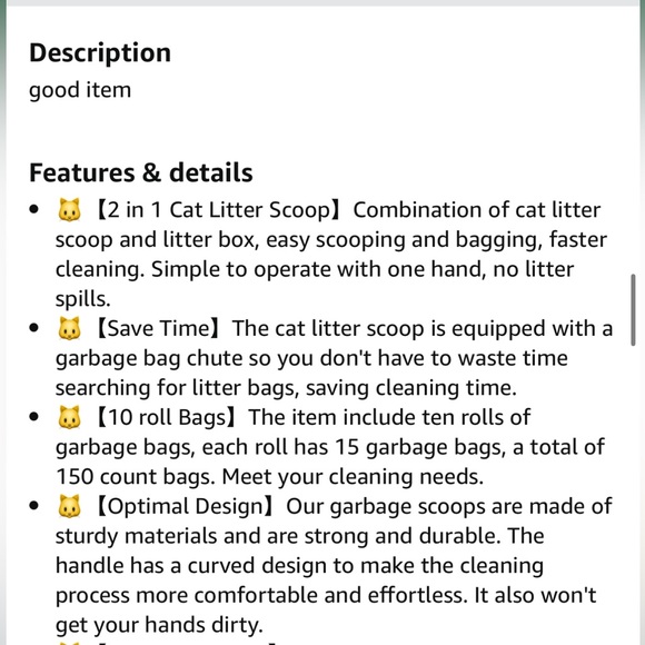 Cat Litter Scoop with 150 Bags - Integrated Litter Scooper with Litter Box - Picture 10 of 10